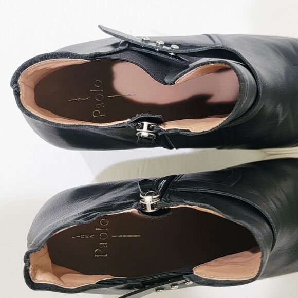 Linea Paolo Freshton Womens High Top Sneaker Size 12 M Black Leather Wedge Boots - Picture 7 of 13